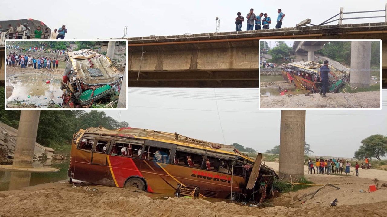 रुपन्देहीको रोहिणी नदीमा बस खस्यो, ९  जनाको मृत्यु
